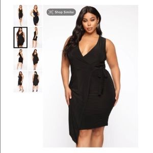 Wrap dress, rests above the knee